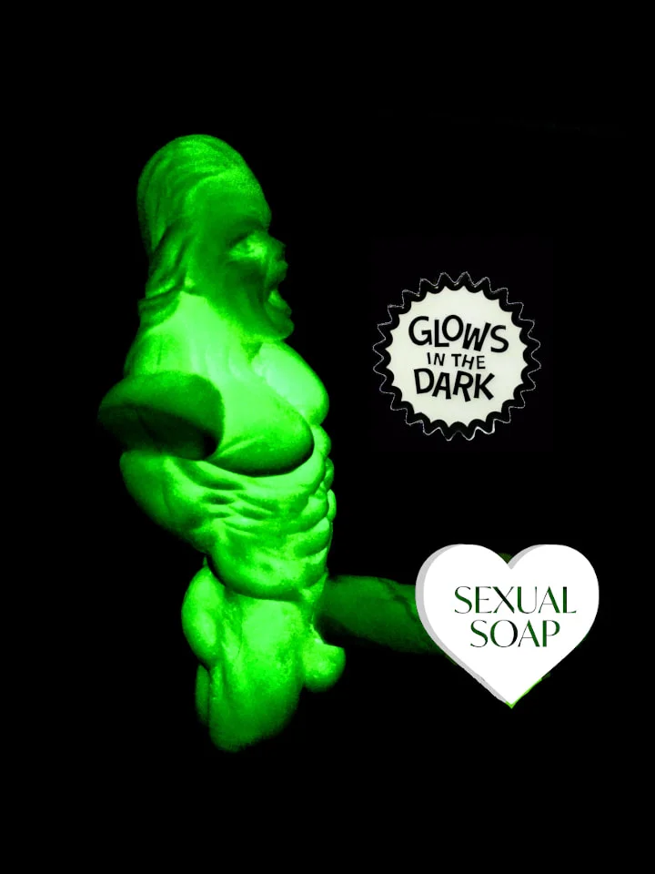 Glow-Man superhero penis soap
