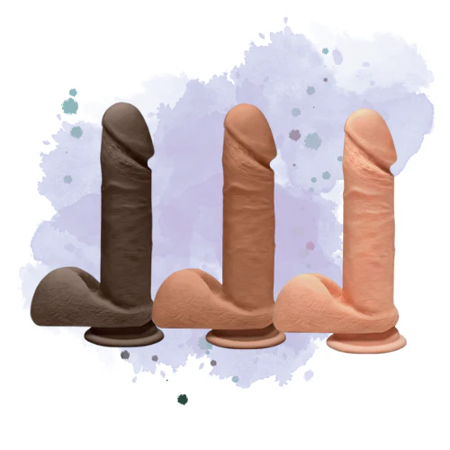 Realistic dildos with suction base and textured design